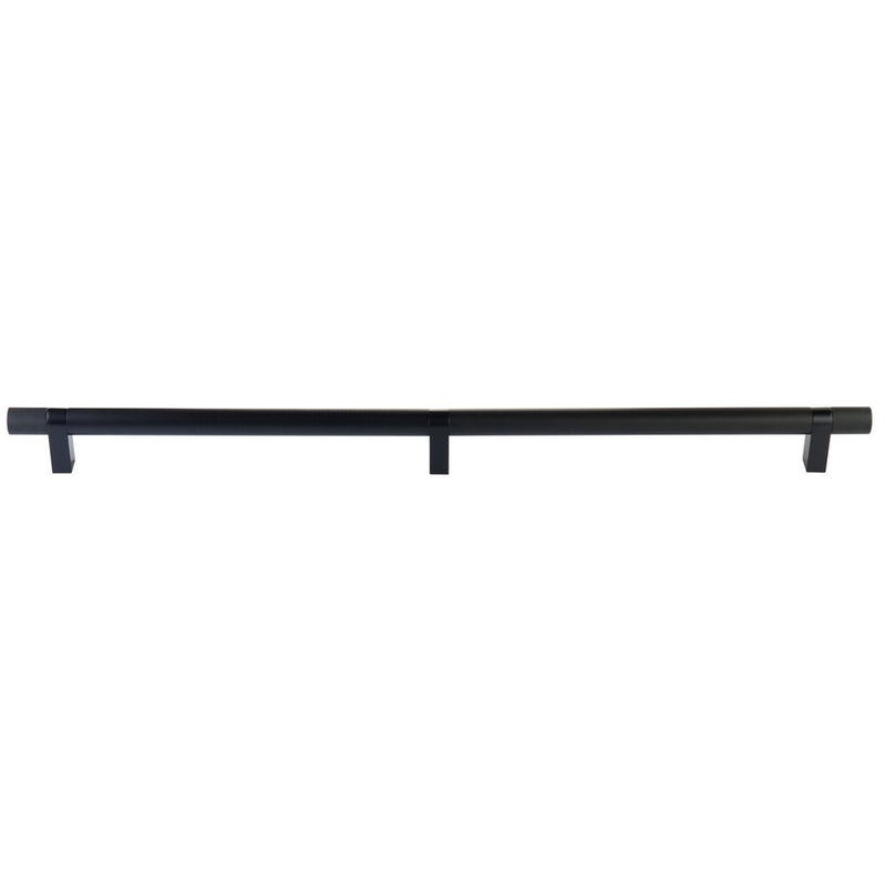 Emtek Concealed Surface Select Knurled Appliance Bar Pull, 24" C-to-C in Flat Black finish