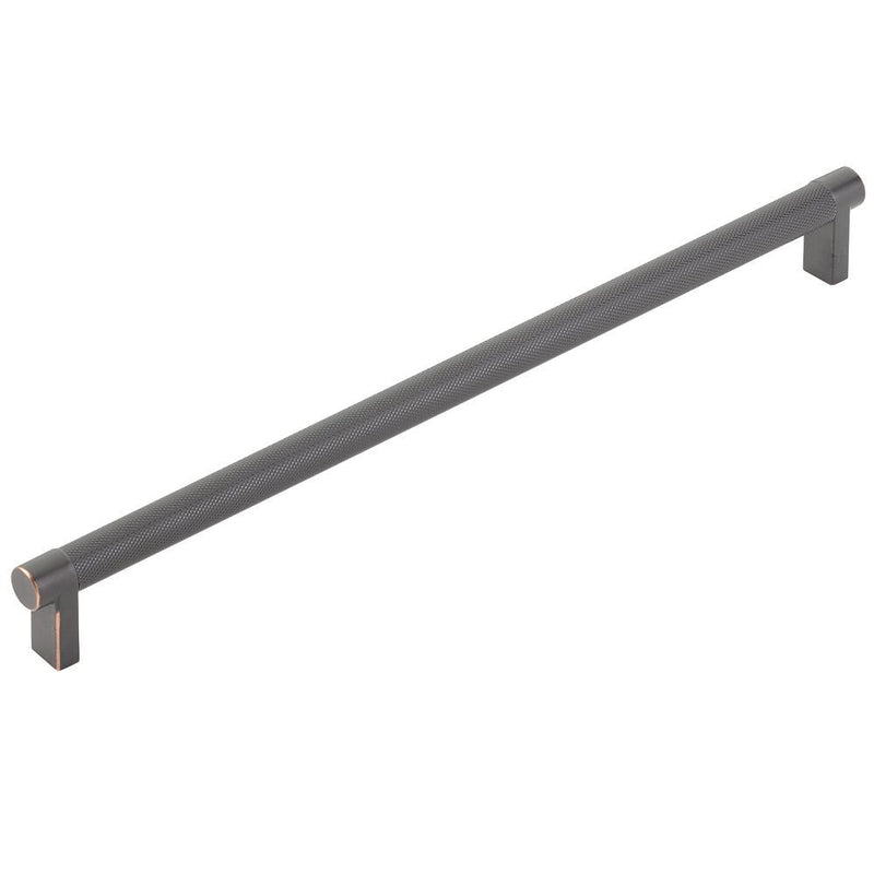 Emtek Concealed Surface Select Rectangular Stem Knurled Appliance Pull, 12" C-to-C in Oil Rubbed Bronze finish