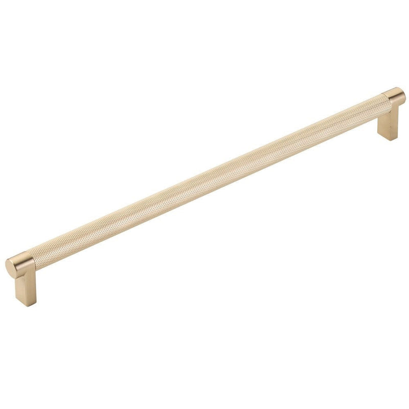 Emtek Concealed Surface Select Rectangular Stem Knurled Appliance Pull, 12" C-to-C in Satin Brass finish