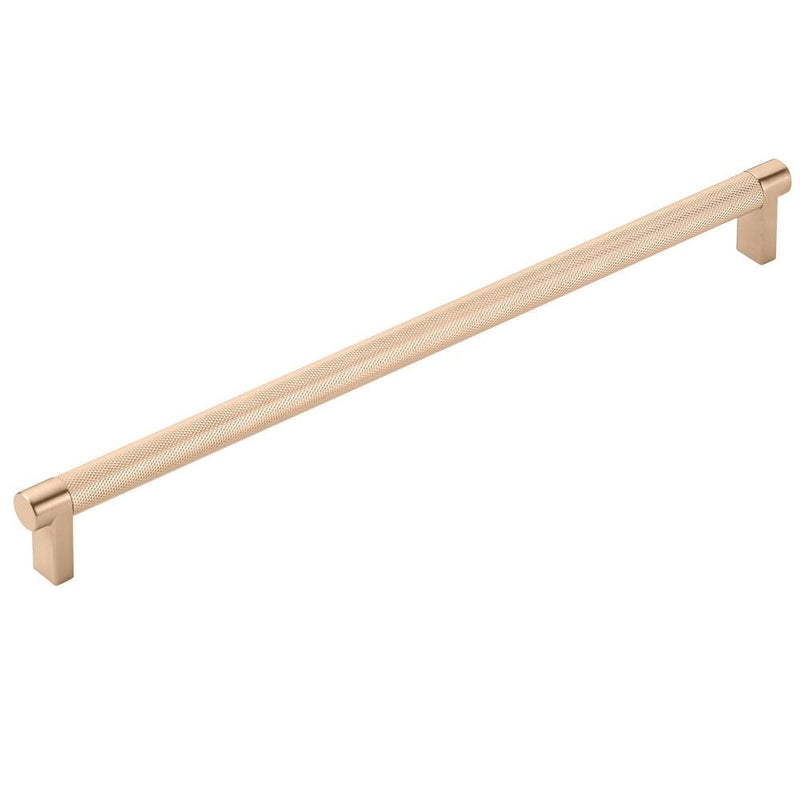 Emtek Concealed Surface Select Rectangular Stem Knurled Appliance Pull, 12" C-to-C in Satin Copper finish