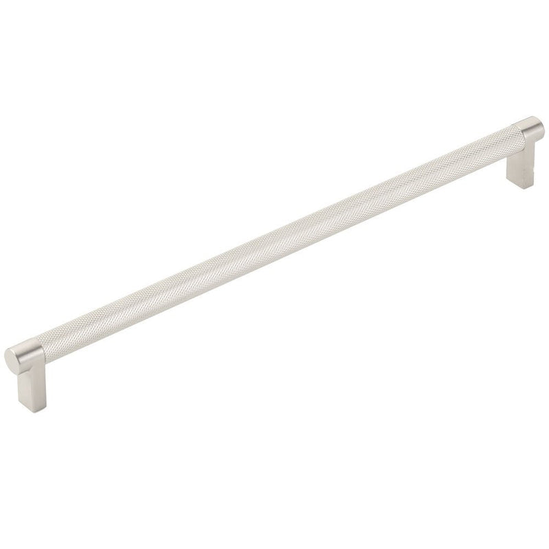 Emtek Concealed Surface Select Rectangular Stem Knurled Appliance Pull, 12" C-to-C in Satin Nickel finish