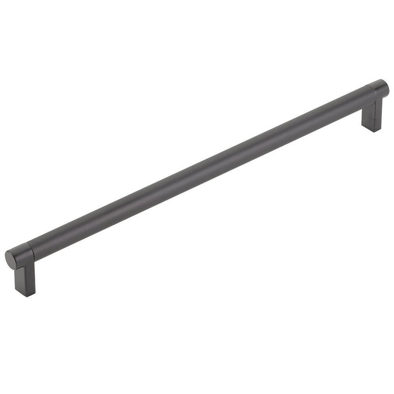 Emtek Concealed Surface Select Rectangular Stem Smooth Appliance Pull, 12" C-to-C in Flat Black finish