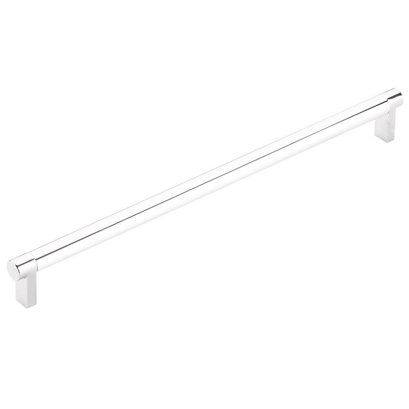 Emtek Concealed Surface Select Rectangular Stem Smooth Appliance Pull, 12" C-to-C in Polished Chrome finish