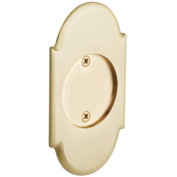 Emtek Dummy #8 Pocket Door Tubular Lock-For Double Door Application in Satin Brass finish