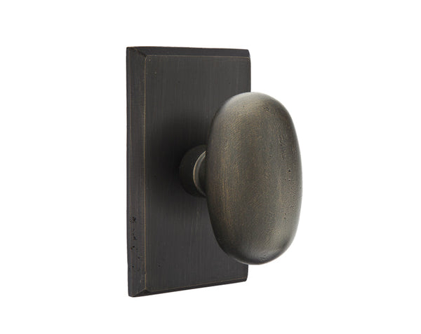 Emtek Dummy Egg Knob With #3 Rosette in Medium Bronze Patina finish