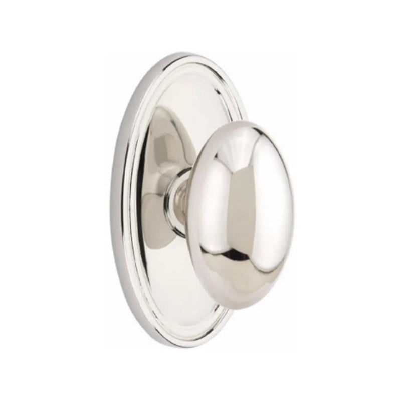 Emtek Dummy Egg Knob With Oval Rosette in Lifetime Polished Nickel finish