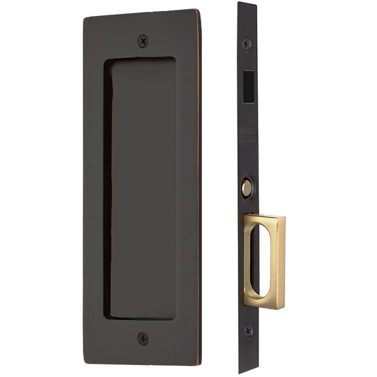 Emtek Dummy Modern Rectangular Pocket Door Mortise Lock in Oil Rubbed Bronze finish