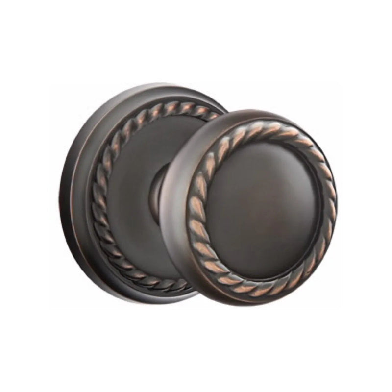 Emtek Dummy Rope Knob With Rope Rosette in Oil Rubbed Bronze finish