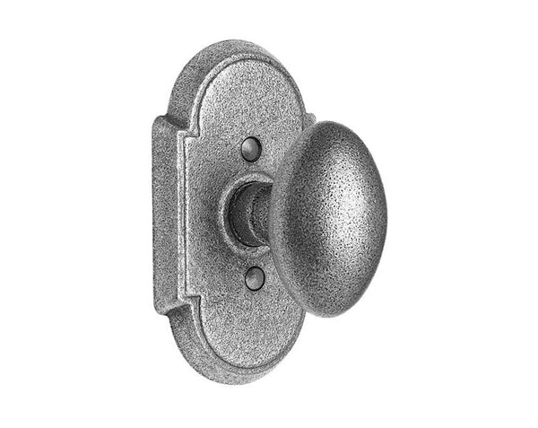 Emtek Dummy Savannah Knob With #1 Rosette in Satin Steel finish