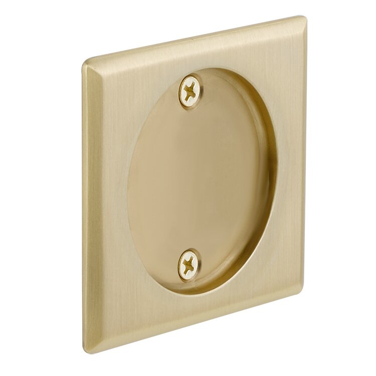 Emtek Dummy Square Pocket Door Tubular Lock-For Double Door Application in Satin Brass finish