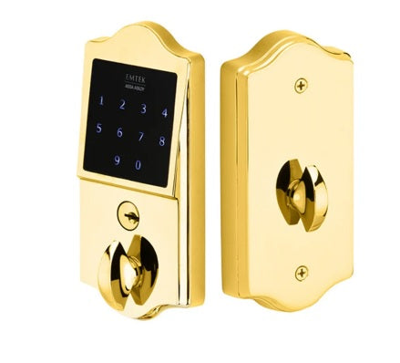 Emtek EMTouch Classic Electronic Touchscreen Keypad Deadbolt in Polished Brass finish