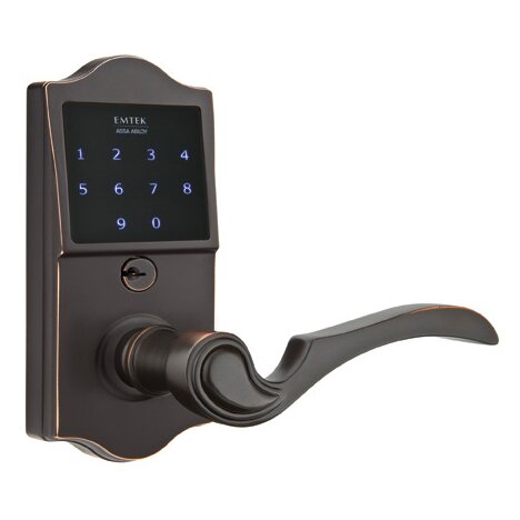 Emtek EMTouch Classic Electronic Touchscreen Keypad Leverset with Right Handed Coventry Lever in Oil Rubbed Bronze finish