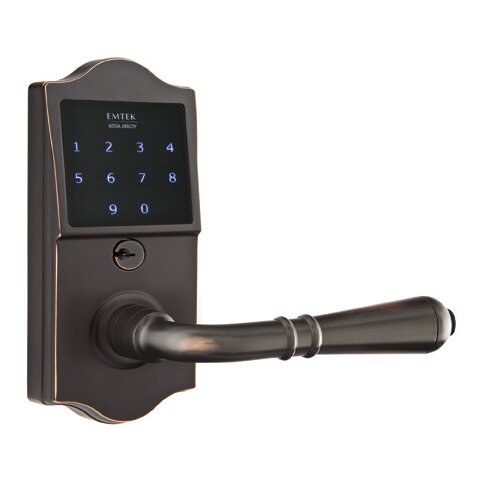 Emtek EMTouch Classic Electronic Touchscreen Keypad Leverset with Right Handed Turino Lever in Oil Rubbed Bronze finish
