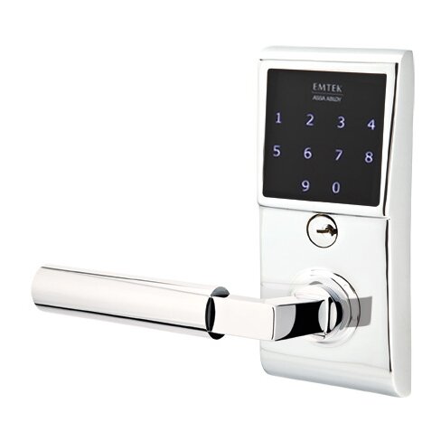 Emtek EMTouch Electronic Touchscreen Keypad Leverset with Left Handed Hercules Lever in Polished Chrome finish