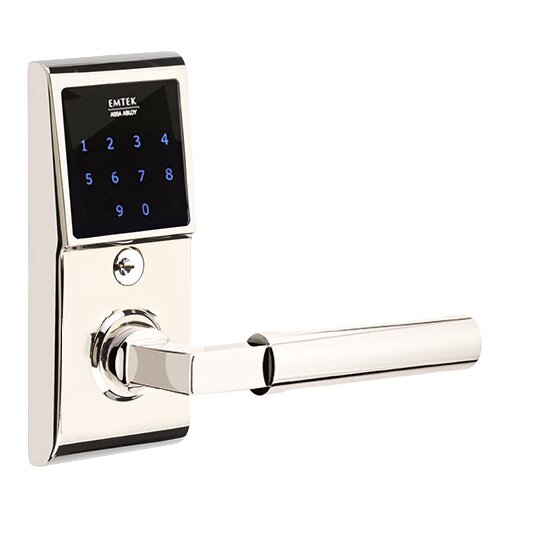 Emtek EMTouch Electronic Touchscreen Keypad Leverset with Right Handed Hercules Lever in Lifetime Polished Nickel finish