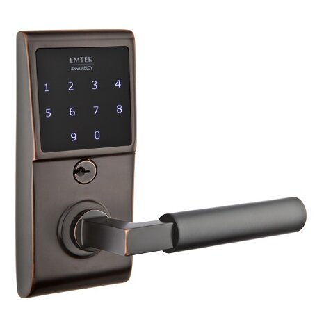 Emtek EMTouch Electronic Touchscreen Keypad Leverset with Right Handed Hercules Lever in Oil Rubbed Bronze finish