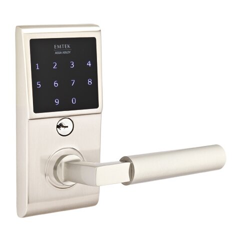 Emtek EMTouch Electronic Touchscreen Keypad Leverset with Right Handed Hercules Lever in Satin Nickel finish