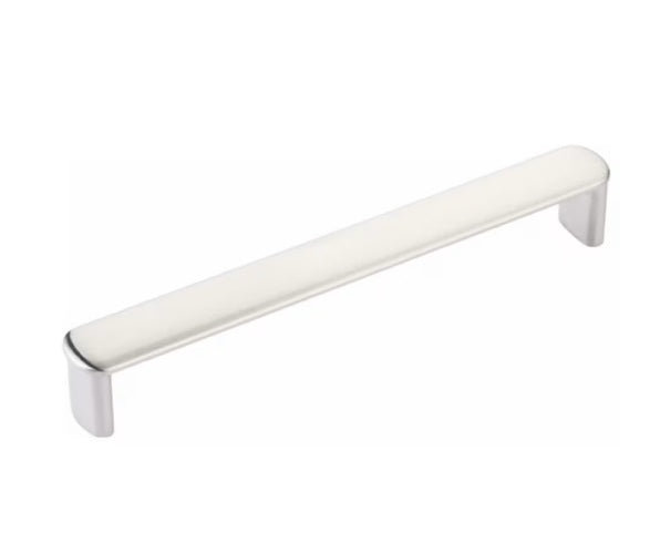 The Emtek Habitat Cabinet Pull in Satin Nickel finish