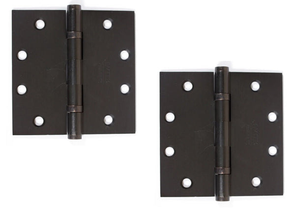 Emtek Heavy Duty Solid Brass Ball Bearing Hinge, 4.5" x 4.5" with Square Corners in Oil Rubbed Bronze finish