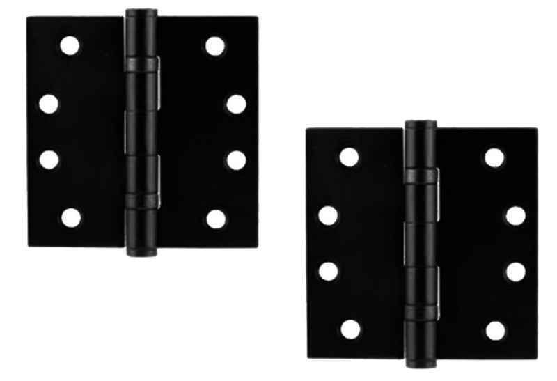 Emtek Heavy Duty Solid Brass Ball Bearing Hinge, 5" x 5" with Square Corners in Flat Black finish