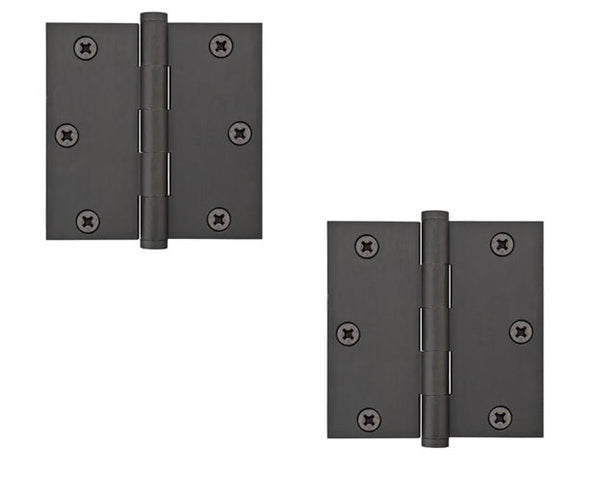 Emtek Heavy Duty Solid Brass Plain Bearing Hinge, 3.5" x 3.5" with Square Corners in Oil Rubbed Bronze finish