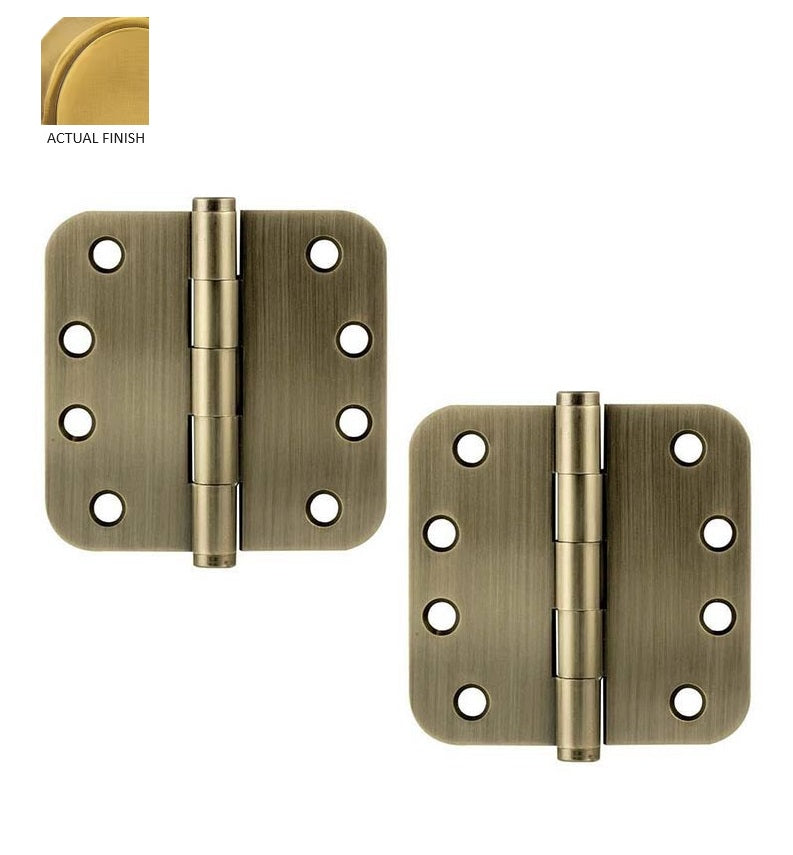 Emtek Heavy Duty Solid Brass Plain Bearing Hinge, 4" x 4" with 5/8" Radius Corners in French Antique finish