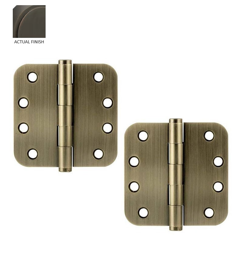 Emtek Heavy Duty Solid Brass Plain Bearing Hinge, 4" x 4" with 5/8" Radius Corners in Oil Rubbed Bronze finish