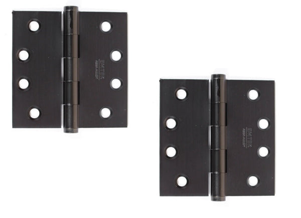 Emtek Heavy Duty Solid Brass Plain Bearing Hinge, 4.5" x 4.5" with Square Corners in Oil Rubbed Bronze finish