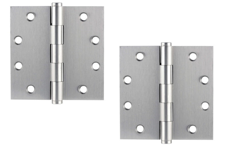 Emtek Heavy Duty Solid Brass Plain Bearing Hinge, 4.5" x 4.5" with Square Corners in Satin Nickel finish