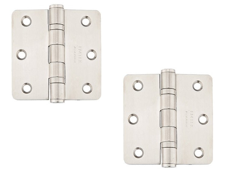 Emtek Heavy Duty Stainless Steel Ball Bearing Hinge, 3.5" x 3.5" with 1/4" Radius Corners in Brushed Stainless Steel finish