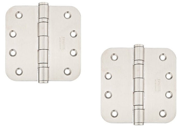 Emtek Heavy Duty Stainless Steel Ball Bearing Hinge, 4" x 4" with 5/8" Radius Corners in Brushed Stainless Steel finish