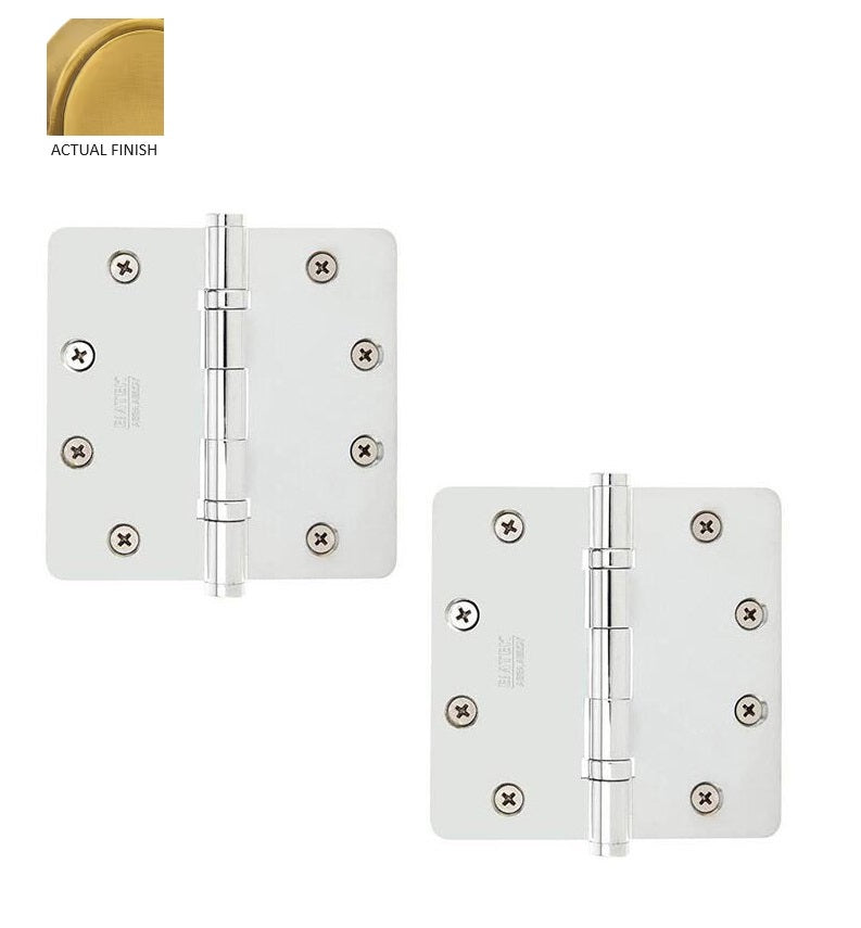 Emtek Heavy Duty Steel Ball Bearing Hinge, 4" x 4" with 1/4" Radius Corners in French Antique finish