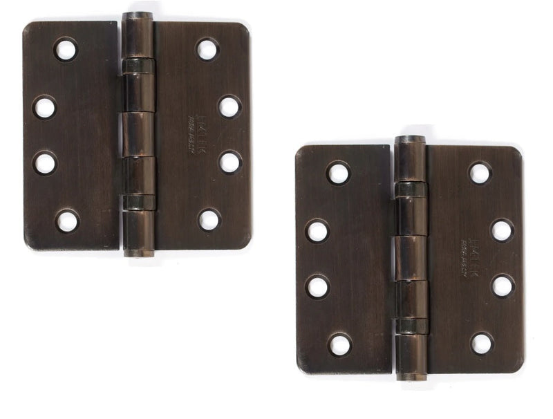 Emtek Heavy Duty Steel Ball Bearing Hinge, 4" x 4" with 1/4" Radius Corners in Oil Rubbed Bronze finish