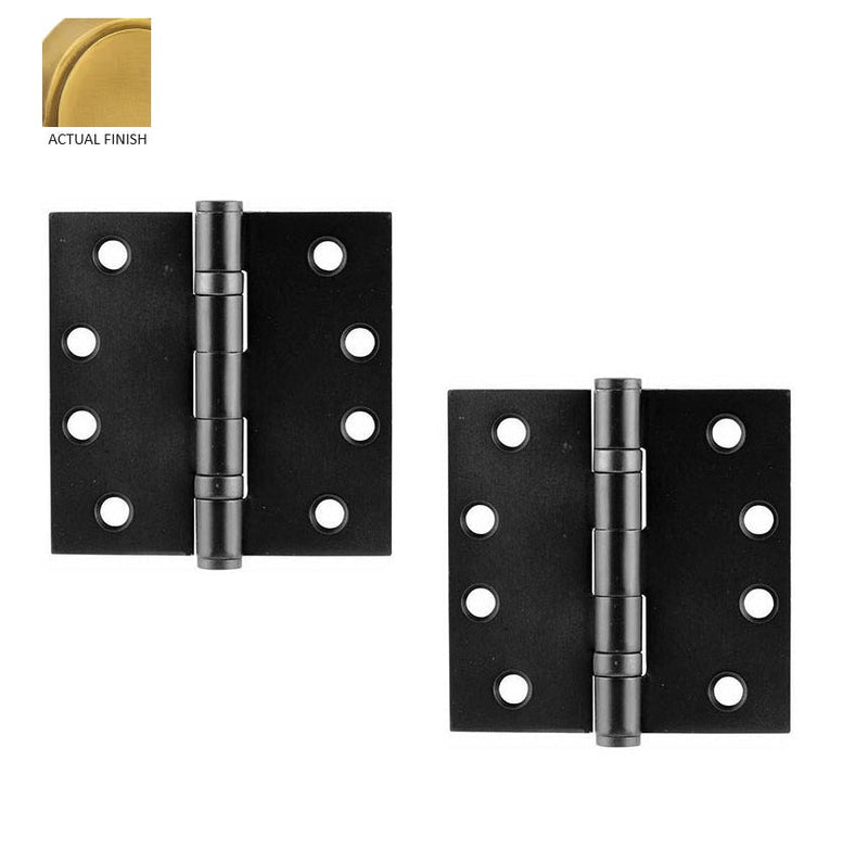 Emtek Heavy Duty Steel Ball Bearing Hinge, 4" x 4" with Square Corners in French Antique finish