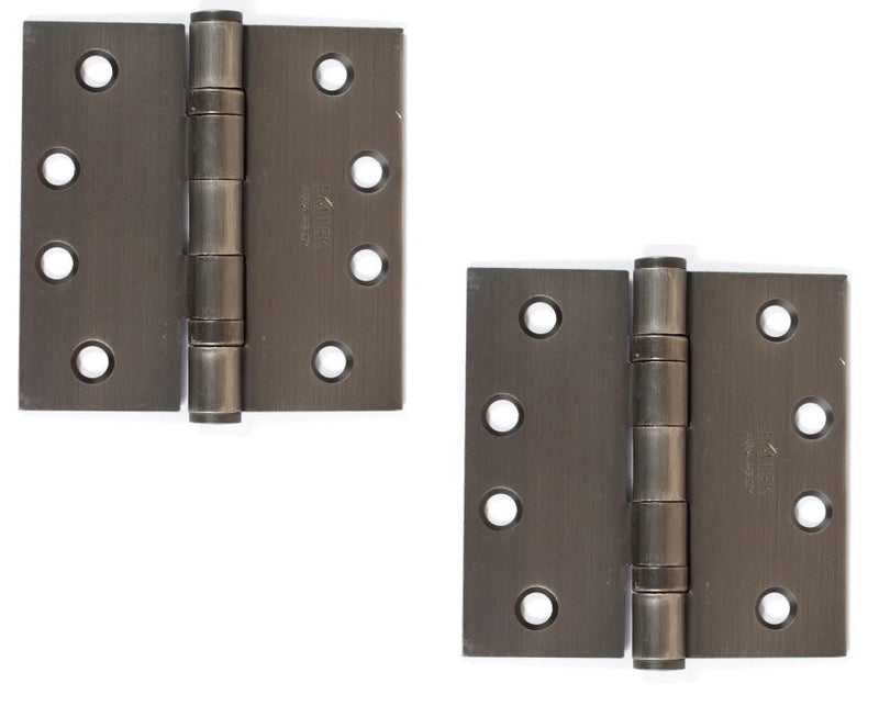 Emtek Heavy Duty Steel Ball Bearing Hinge, 4" x 4" with Square Corners in Pewter finish