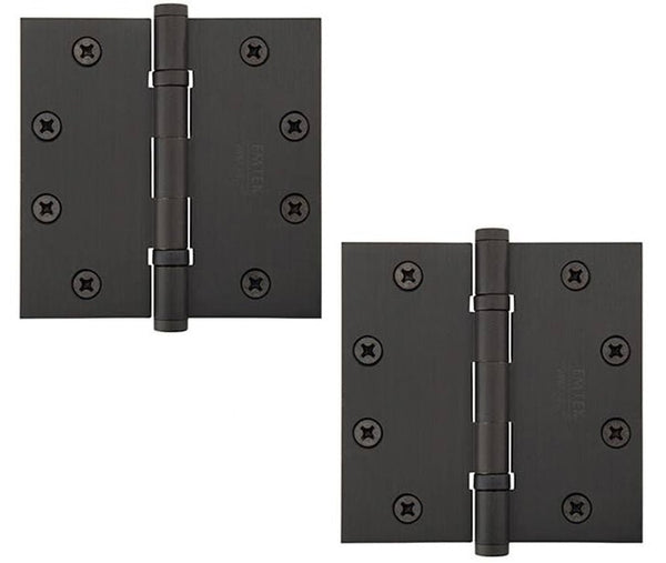 Emtek Heavy Duty Steel Ball Bearing Hinge, 4.5" x 4.5" with Square Corners in Oil Rubbed Bronze finish