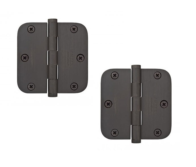 Emtek Heavy Duty Steel Plain Bearing Hinge, 3.5" x 3.5" with 5/8" Radius Corners in Medium Bronze Patina finish