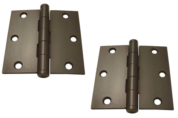 Emtek Heavy Duty Steel Plain Bearing Hinge, 3.5" x 3.5" with Square Corners in Oil Rubbed Bronze finish