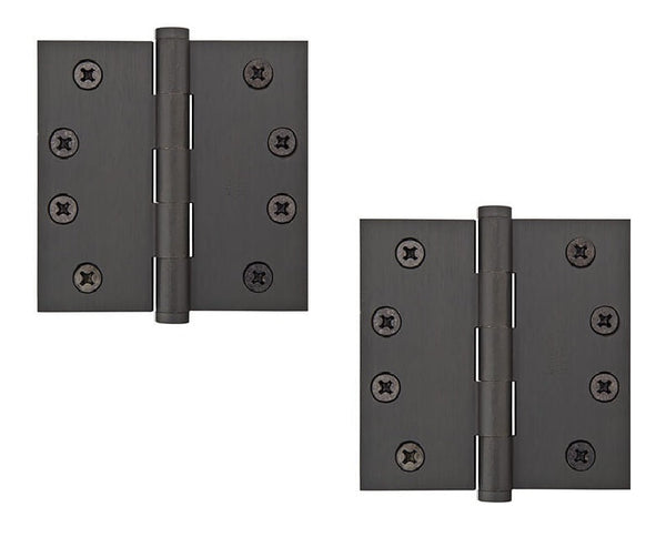 Emtek Heavy Duty Steel Plain Bearing Hinge, 4" x 4" with Square Corners in Oil Rubbed Bronze finish