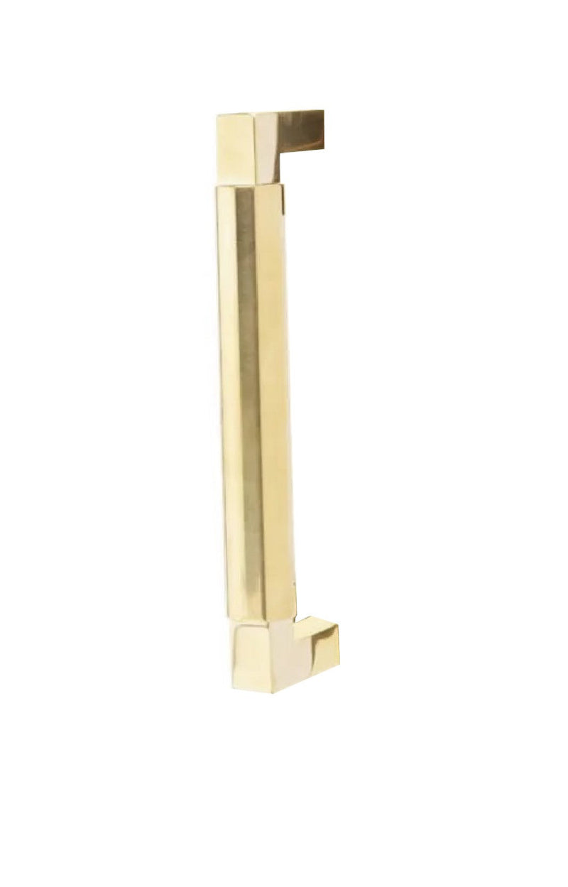 Emtek Hercules Smooth Door Pull, 8" Center to Center in Unlacquered Brass finish