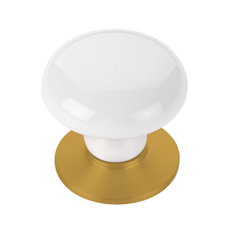 The Emtek Ice White Porcelain Cabinet Knob in French Antique finish