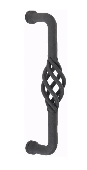 Emtek Lafayette Door Pull, 8" Center to Center in Flat Black Steel finish