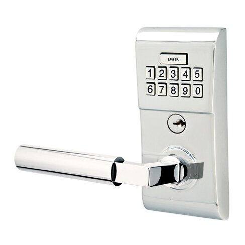 Emtek Modern Electronic Keypad Leverset with Left Handed Hercules Lever in Polished Chrome finish