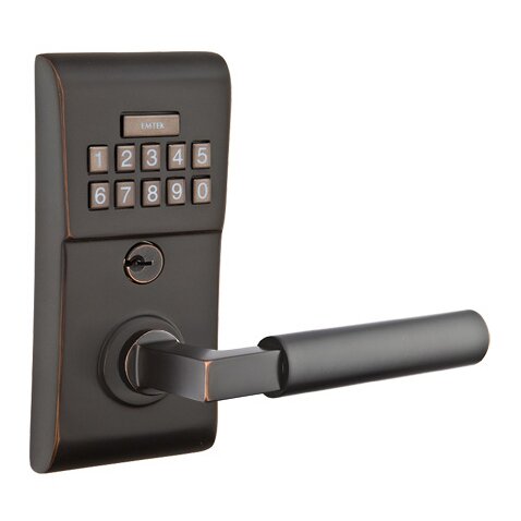 Emtek Modern Electronic Keypad Leverset with Right Handed Hercules Lever in Oil Rubbed Bronze finish
