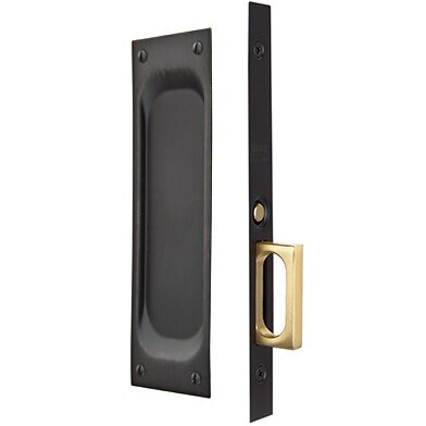 The Emtek Passage Classic Pocket Door Mortise Lock in Oil Rubbed Bronze finish