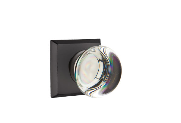 Emtek Passage Providence Crystal Knob With #6 Rosette in Flat Black Bronze Patina finish