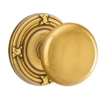 Emtek Passage Providence Knob With Ribbon & Reed Rosette in French Antique finish