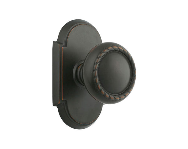 Emtek Passage Rope Knob With #8 Rosette in Oil Rubbed Bronze finish