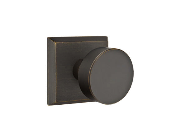 Emtek Passage Round Knob With #6 Rosette in Medium Bronze Patina finish