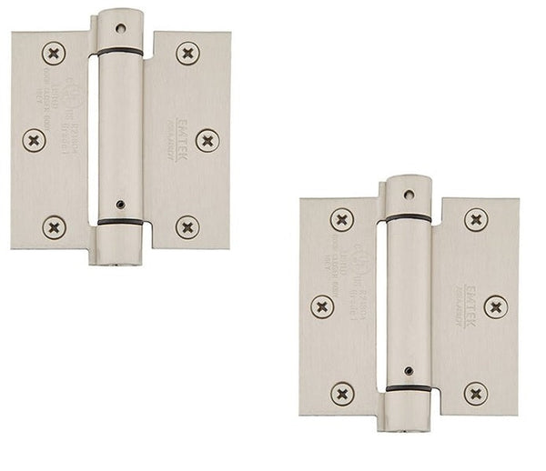 Emtek Plated Steel UL Listed Spring Hinge, 3.5" x 3.5" with Square Corners in Satin Nickel finish